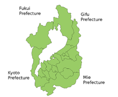 Karta över Shiga prefektur