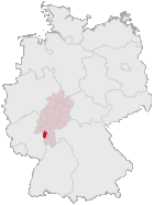 Landkreis Groß-Gerau (mörkröd) i Tyskland