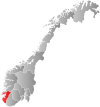 Rogaland fylkes läge i Norge