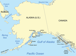 Karta över Alaskagolfen