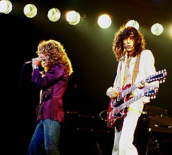 Jimmy Page och Robert Plant 1977.