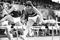 Bettine Jahn (höger) segrar 1983 vid DDR-mästerskapen före Kerstin Knabe