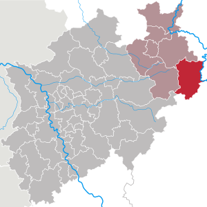Kreis Höxters läge i Nordrhein-Westfalen