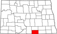 Karta över North Dakota med McIntosh County markerat