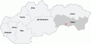 Karta av Slovakien med Moldava nad Bodvous läge