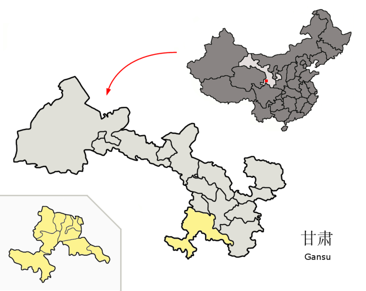 Fil:Location of Gannan Prefecture within Gansu (China).png