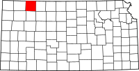 Karta över Kansas med Decatur County markerat