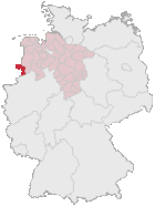 Landkreis Grafschaft Bentheim (mörkröd) i Tyskland