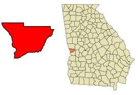 Geografiskt läge i Muscogee County och delstaten Georgia