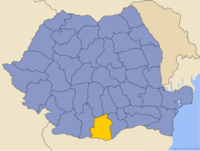 Administrativ karta över Rumänien med distriktet Teleorman utsatt