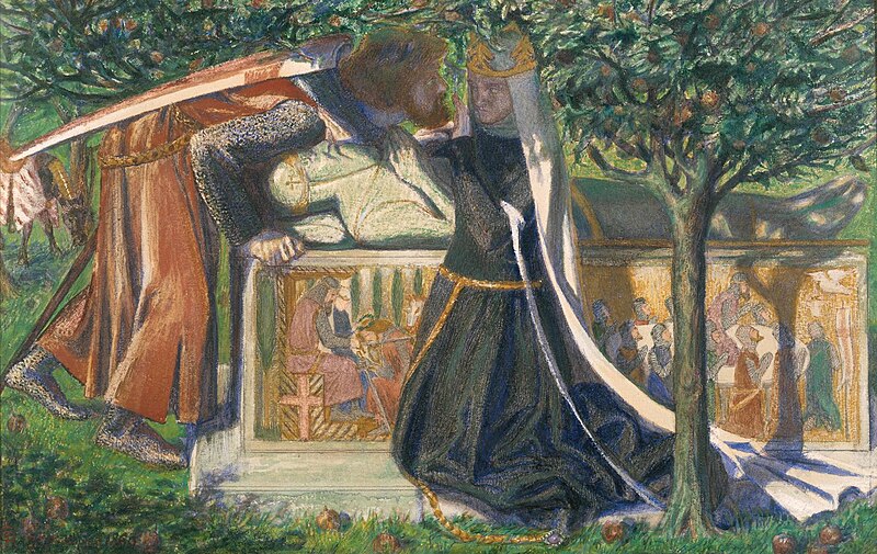 Fil:Dante Gabriel Rossetti- Arthur's Tomb - The Last Meeting of Lancelot and Guinevere.JPG