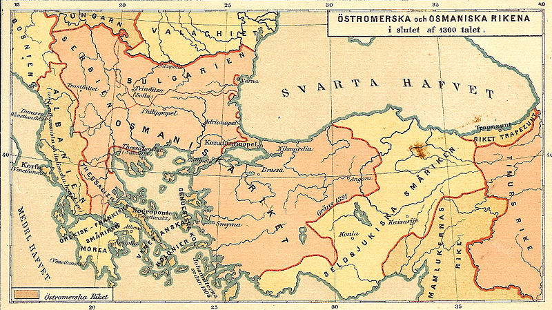 Fil:Östromerska och osmanska rikena slutet av 1300talet.jpg