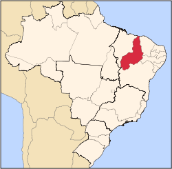 Karta över Brasilien med Piauí markerat