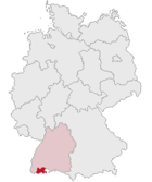 Landkreis Waldshuts läge i Tyskland