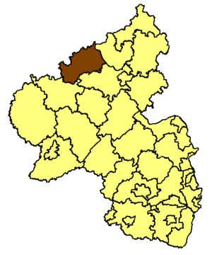 Landkreis Ahrweilers läge i Rheinland-Pfalz