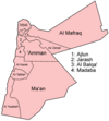 Karta över Jordanien