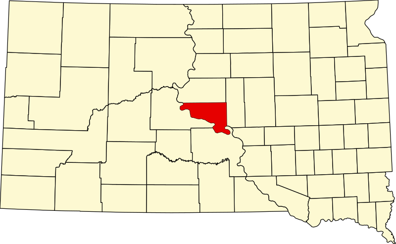 Fil:Map of South Dakota highlighting Hughes County.svg