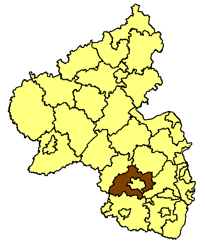 Landkreis Kaiserslauterns läge i Rheinland-Pfalz