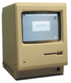 Den första Macintosh-datorn, lanserad 1984.