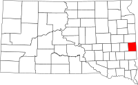 Karta över South Dakota med Moody County markerat