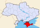 Karta över autonoma republiken Krim inom Ukraina.