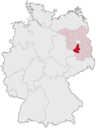 Landkreis Teltow-Fläming (mörkröd) i Tyskland