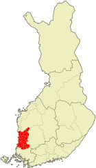 Karta som visar läget för landskapet Satakunda