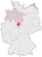 Landkreis Northeim (mörkröd) i Tyskland