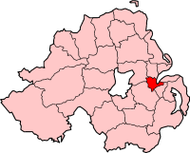 Karta med Belfast markerat