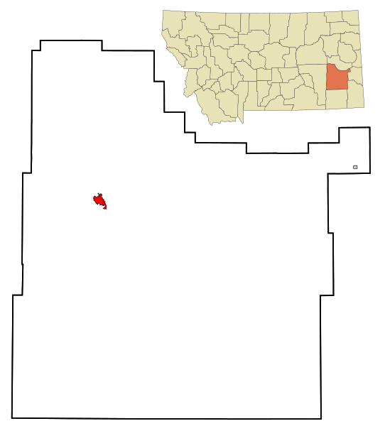 Fil:Custer County Montana Incorporated and Unincorporated areas Miles City Highlighted.svg