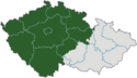 Karta som visar Böhmens utsträckning i Tjeckiska republiken