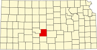 Karta över Kansas med Stafford County markerat