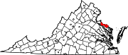 Map of Virginia highlighting Westmoreland County.svg