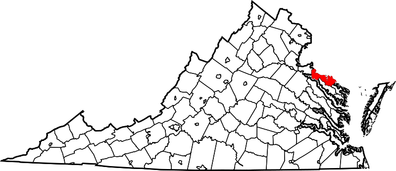 Fil:Map of Virginia highlighting Westmoreland County.svg