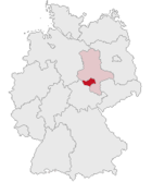 Landkreis Mansfeld-Südharz (mörkröd) i Tyskland