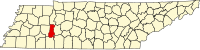 Karta över Tennessee med Decatur County markerat