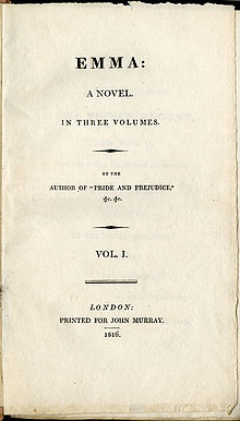 Titelsidan ur första utgåvan av Emma (1816).