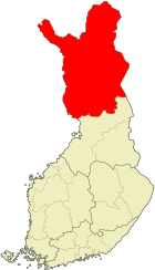 Karta som visar läget för landskapet Lappland