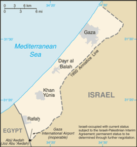 Karta över Gazaremsan