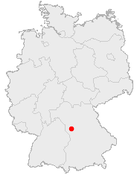 Ansbachs läge i Tyskland