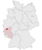 Landkreis Ahrweilers läge i Tyskland