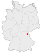 Tyskland med Wunsiedel markerat