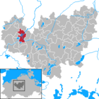 Bützows läge i Mecklenburg-Vorpommern