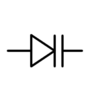 Symbol för en kapacitansdiod
