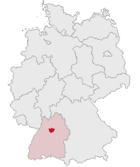 Landkreis Ludwigsburgs läge i Tyskland