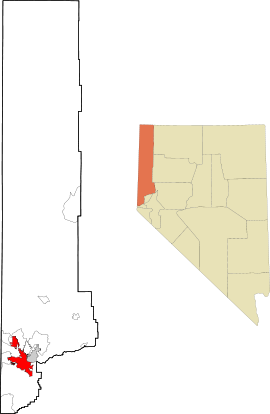 Geografiskt läge i delstaten Nevada
