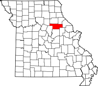 Karta över Missouri med Audrain County markerat