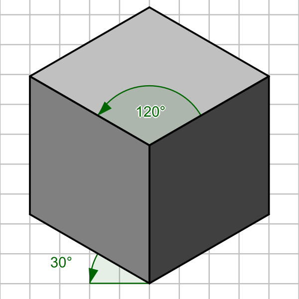 Fil:Perspective isometrique cube gris.svg
