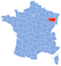 Vosges läge i Frankrike.