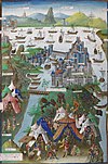 Turkarnas belägring av Konstantinopel 1453 enligt en samtida fransk illustration.
